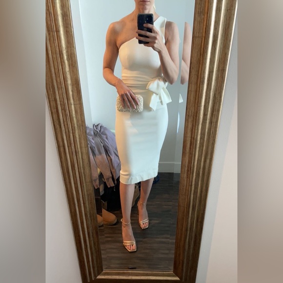 Shona Joy Lucy One Shoulder MIDI Dress- ivory - Picture 7 of 7